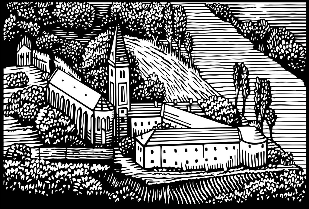 Ilok samostan i crkva ilustracija